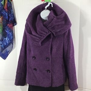 Itala Testino alpaca wool purple double breasted luxury jacket